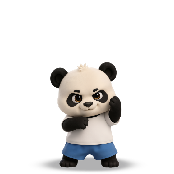Peter the panda at evolution stage 1 of 4, baby.